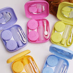 Custodia per lenti a contatto in plastica mini quadrata da 5 pezzi/set con specchio