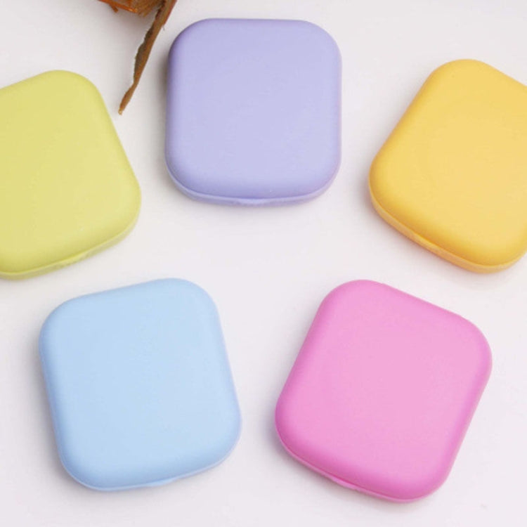 Custodia per lenti a contatto in plastica mini quadrata da 5 pezzi/set con specchio