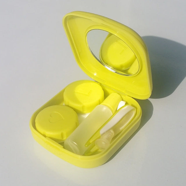 Custodia per lenti a contatto in plastica mini quadrata da 5 pezzi/set con specchio