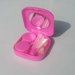 Custodia per lenti a contatto in plastica mini quadrata da 5 pezzi/set con specchio