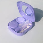 Custodia per lenti a contatto in plastica mini quadrata da 5 pezzi/set con specchio