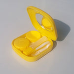 Custodia per lenti a contatto in plastica mini quadrata da 5 pezzi/set con specchio