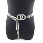 Catena in vita da donna con cintura a forma di diamante a doppio anello, 120cm