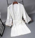 Vestaglie eleganti indumenti da notte sexy in pizzo da donna vestono kimono accappatoio in seta, M, L, XL, XXL