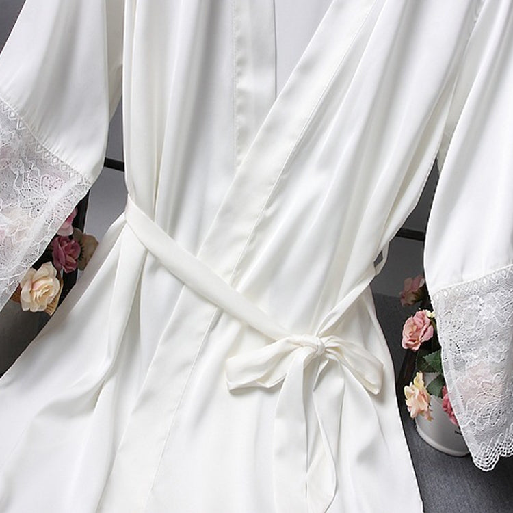 Vestaglie eleganti indumenti da notte sexy in pizzo da donna vestono kimono accappatoio in seta, M, L, XL, XXL