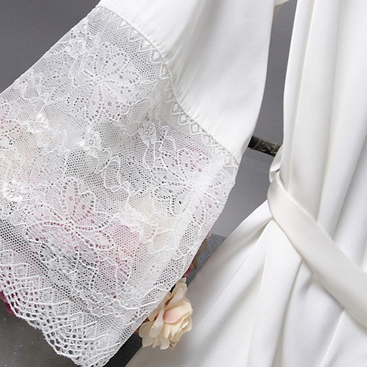 Vestaglie eleganti indumenti da notte sexy in pizzo da donna vestono kimono accappatoio in seta, M, L, XL, XXL