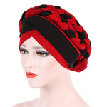 Berretto turbante in seta di latte bicolore M 56-58 cm