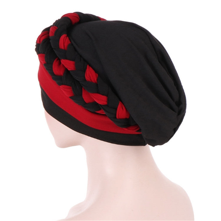 Berretto turbante in seta di latte bicolore M 56-58 cm