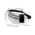 Marsupio in pelle PU con motivo laser Borsa a tracolla singola da donna con marsupio, Double Zipper Rhombus (Black ), Double Zipper Rhombus (Pink), Double Zipper Rhombus (Sliver)