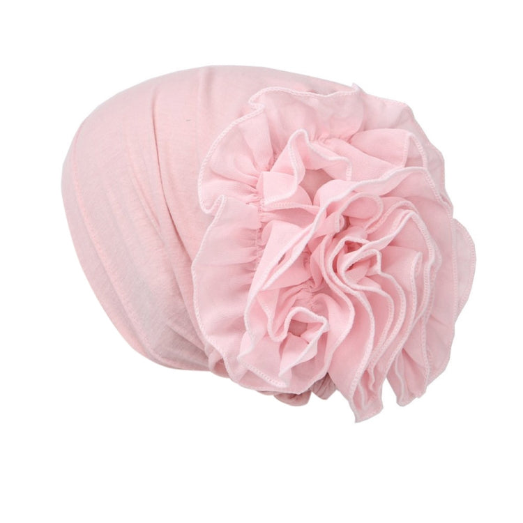 Cappello turbante pullover a fiori con berretto grande in chiffon tinta unita, One Size