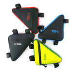 Borsa da bici triangolare Telaio a tubo anteriore Borse da bicicletta da ciclismo Borsa da strada MTB impermeabile con supporto per sella