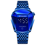 BINBOND Locomotiva Concept Touch Screen Orologio da cintura in acciaio da uomo Orologio con tecnologia nera dal vivo, Touch Screen Black Steel Blue, Touch Screen White Steel Blue, Touch Screen Full Gold Blue, Touch Screen Blue Steel Blue