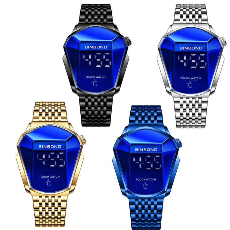 BINBOND Locomotiva Concept Touch Screen Orologio da cintura in acciaio da uomo Orologio con tecnologia nera dal vivo, Touch Screen Black Steel Blue, Touch Screen White Steel Blue, Touch Screen Full Gold Blue, Touch Screen Blue Steel Blue