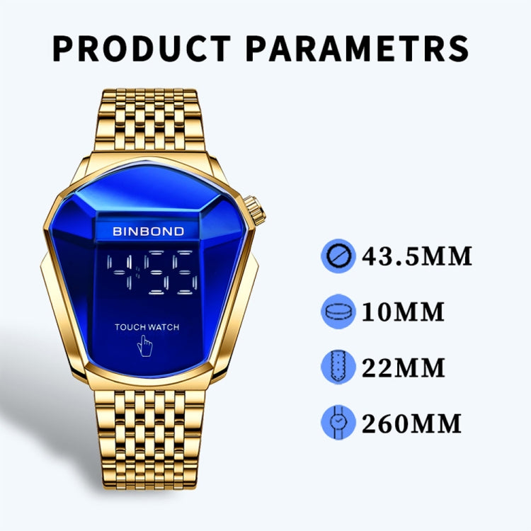 BINBOND Locomotiva Concept Touch Screen Orologio da cintura in acciaio da uomo Orologio con tecnologia nera dal vivo, Touch Screen Black Steel Blue, Touch Screen White Steel Blue, Touch Screen Full Gold Blue, Touch Screen Blue Steel Blue