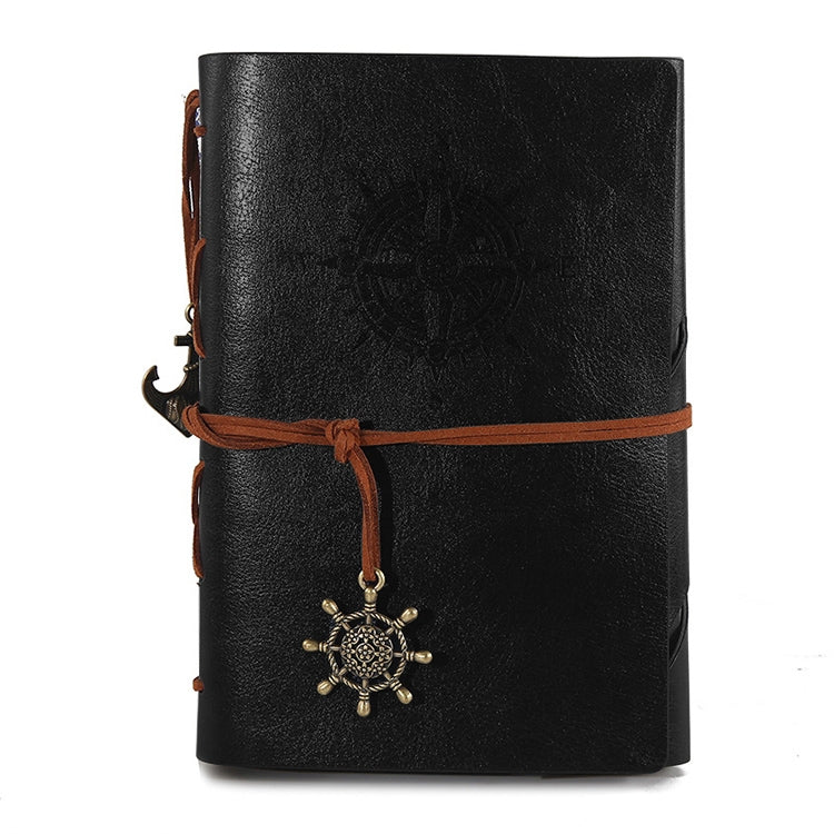 Diario di viaggio regalo di cancelleria in pelle PU con ancore pirata vintage da 2 pezzi, S, L