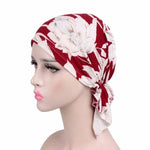 Berretto per turbante stampato in cotone elasticizzato da 2 pezzi, One Size