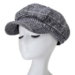 Berretto ottagonale in lana scozzese stile retrò autunno e inverno, 58cm