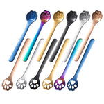 Cucchiaio da dessert per torta da dessert creativo con artiglio di gatto in acciaio inossidabile, Cat Claw Spoon Silver, Hollow Cat Claw Spoon Silver, Cat Claw Spoon Gold, Hollow Cat Claw Spoon Gold, Cat Claw Spoon Rose Gold                            ...