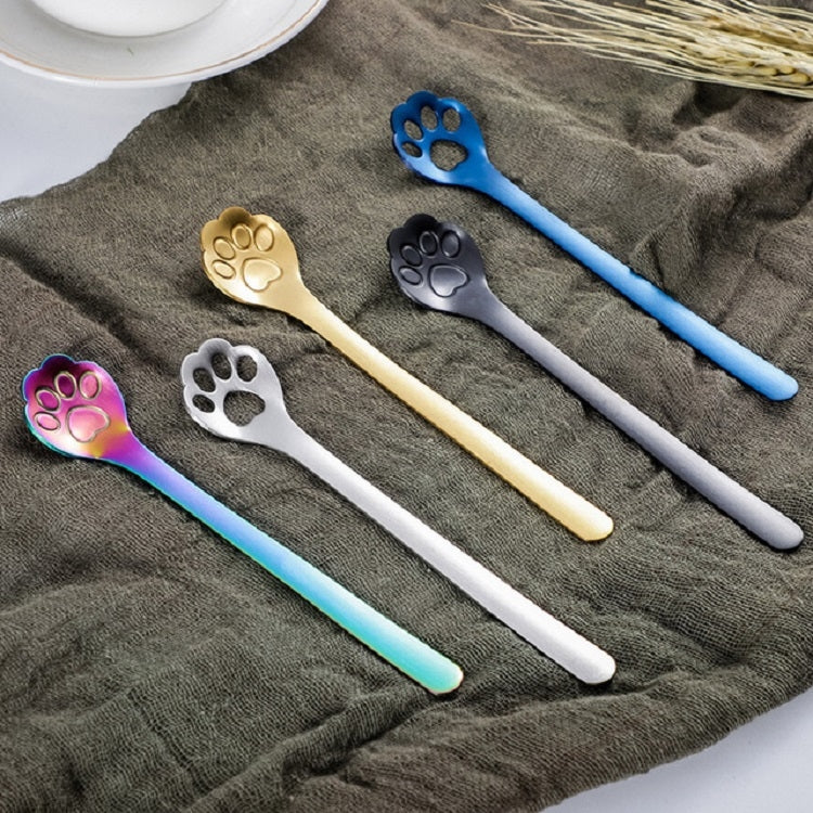 Cucchiaio da dessert per torta da dessert creativo con artiglio di gatto in acciaio inossidabile, Cat Claw Spoon Silver, Hollow Cat Claw Spoon Silver, Cat Claw Spoon Gold, Hollow Cat Claw Spoon Gold, Cat Claw Spoon Rose Gold                            ...