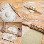 2 mattarelli natalizi in rilievo per biscotti, pasta per torta fondente, rullo inciso