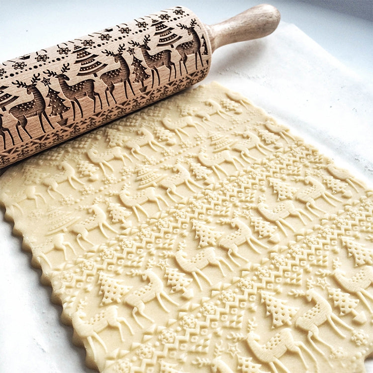 2 mattarelli natalizi in rilievo per biscotti, pasta per torta fondente, rullo inciso