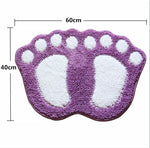 Tappetino da bagno per camera da letto, morbido, antiscivolo, a forma di piede, ad assorbimento d'acqua, dimensioni: 40x60 cm