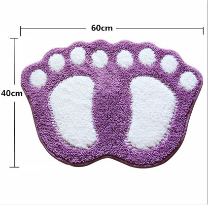 Tappetino da bagno per camera da letto, morbido, antiscivolo, a forma di piede, ad assorbimento d'acqua, dimensioni: 40x60 cm