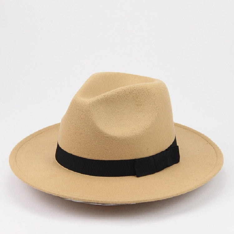 Cappello da sole con bordo grande in lana stile britannico retrò da uomo / donna