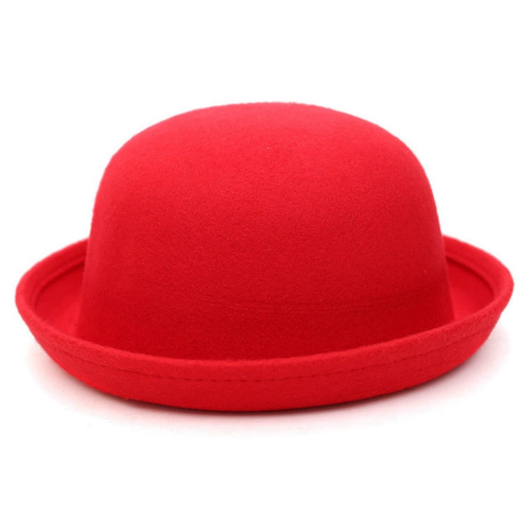Cappello da donna in feltro stile britannico semplice autunno e inverno Cappello in lana con cupola a tesa arrotolata