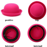 Cappello da donna in feltro stile britannico semplice autunno e inverno Cappello in lana con cupola a tesa arrotolata