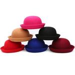 Cappello da donna in feltro stile britannico semplice autunno e inverno Cappello in lana con cupola a tesa arrotolata