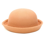 Cappello da donna in feltro stile britannico semplice autunno e inverno Cappello in lana con cupola a tesa arrotolata