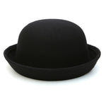Cappello da donna in feltro stile britannico semplice autunno e inverno Cappello in lana con cupola a tesa arrotolata
