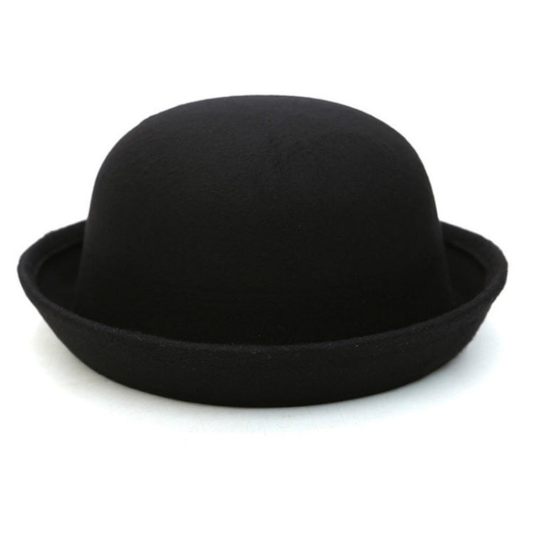 Cappello da donna in feltro stile britannico semplice autunno e inverno Cappello in lana con cupola a tesa arrotolata