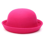 Cappello da donna in feltro stile britannico semplice autunno e inverno Cappello in lana con cupola a tesa arrotolata