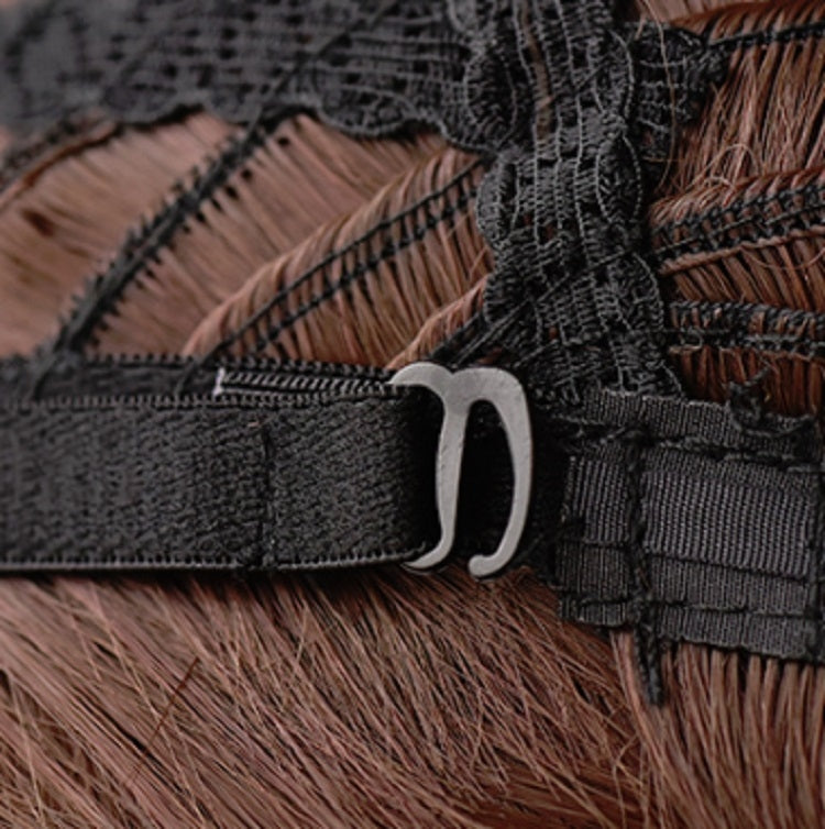 Parrucca soffice naturale in lana da donna con capelli lunghi e frangia, Pink Brown (Brown On Top) 54CM, Haze Blue (Black On Top ) 54CM, Cold Brown 54CM, Black Brown 54CM