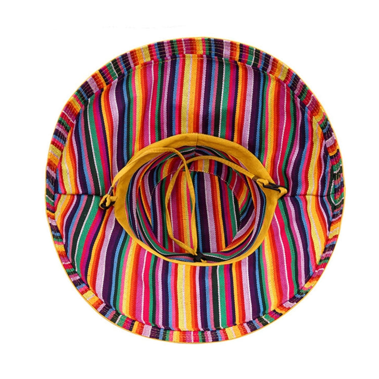 Cappelli da spiaggia indossabili su due lati in stile nazionale estivo da donna. Cappello da sole con bordo grande, One Size