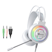 PANTSAN PSH-400 Cuffie cablate RGB luminose montate sulla testa del computer USB, 3.5mm Single Plug, 3.5mm Black, 3.5mm Pink, 3.5mm White, 3.5mm Pink+Cat Ear, 7.1 USB