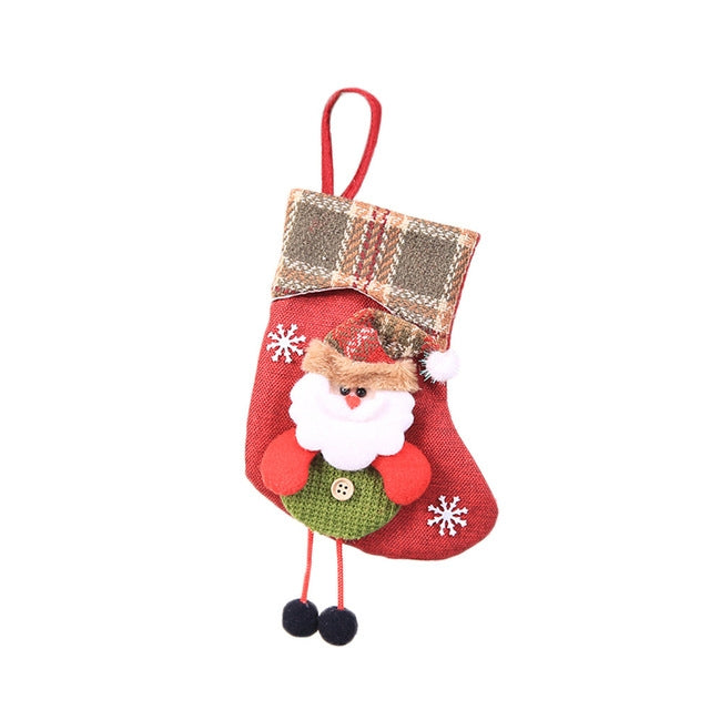 2 mini sacchetti regalo per calze di Natale, decorazioni natalizie per feste in casa