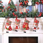 2 mini sacchetti regalo per calze di Natale, decorazioni natalizie per feste in casa