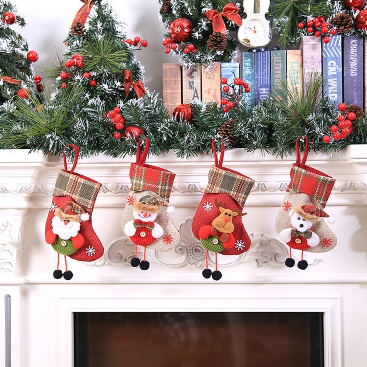2 mini sacchetti regalo per calze di Natale, decorazioni natalizie per feste in casa