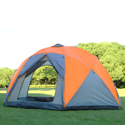La grande tenda da campeggio esterna manuale a doppio strato con 3 porte aperte e 6 angoli può ospitare 10 persone
