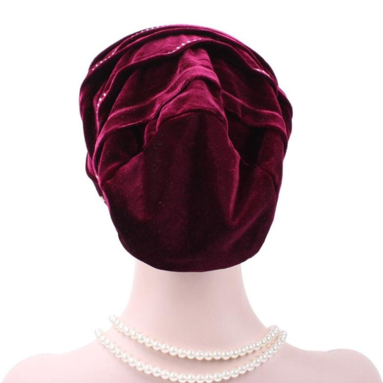Cappello impilabile con turbante con strass Pleuche, Adjustable