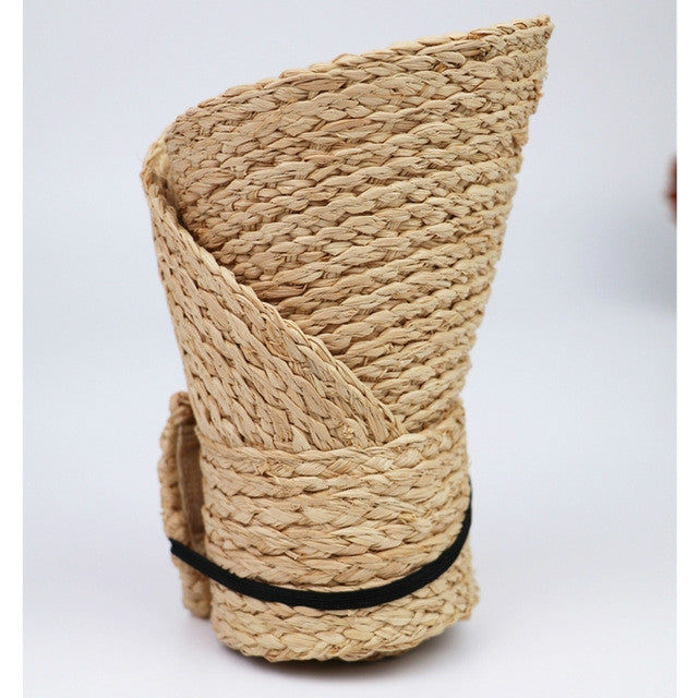 Cappello da donna con visiera regolabile incollabile per esterno in paglia