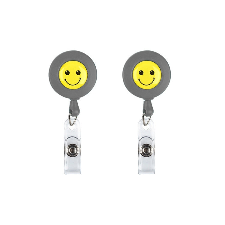2 porta ID con fibbia facile da tirare, porta volto sorridente, targhetta identificativa, porta badge retrattile