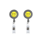 2 porta ID con fibbia facile da tirare, porta volto sorridente, targhetta identificativa, porta badge retrattile