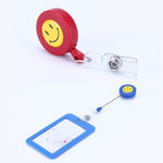 2 porta ID con fibbia facile da tirare, porta volto sorridente, targhetta identificativa, porta badge retrattile