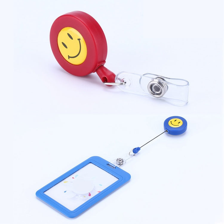 2 porta ID con fibbia facile da tirare, porta volto sorridente, targhetta identificativa, porta badge retrattile