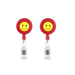 2 porta ID con fibbia facile da tirare, porta volto sorridente, targhetta identificativa, porta badge retrattile