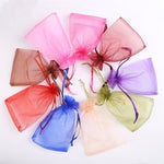 100 sacchetti regalo per gioielli, sacchetti in organza per matrimoni, feste di compleanno, sacchetti estraibili, 7X9cm